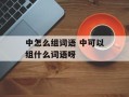 中怎么组词语 中可以组什么词语呀