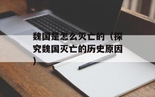魏国是怎么灭亡的（探究魏国灭亡的历史原因）