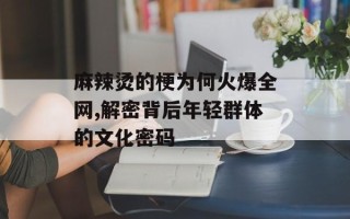麻辣烫的梗为何火爆全网,解密背后年轻群体的文化密码