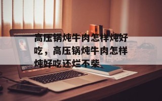 高压锅炖牛肉怎样炖好吃，高压锅炖牛肉怎样炖好吃还烂不柴