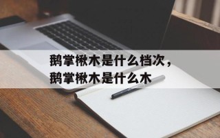 鹅掌楸木是什么档次，鹅掌楸木是什么木