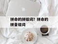 拼命的拼组词？拼命的拼音组词