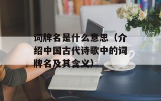 词牌名是什么意思（介绍中国古代诗歌中的词牌名及其含义）
