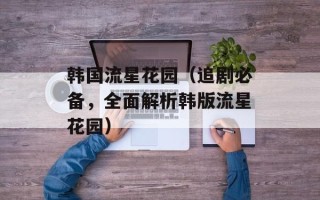 韩国流星花园（追剧必备，全面解析韩版流星花园）