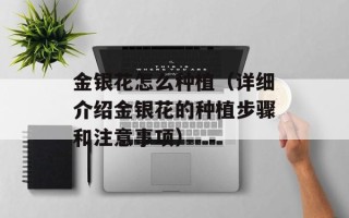 金银花怎么种植（详细介绍金银花的种植步骤和注意事项）