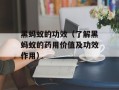 黑蚂蚁的功效（了解黑蚂蚁的药用价值及功效作用）