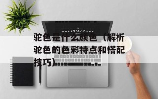 驼色是什么颜色（解析驼色的色彩特点和搭配技巧）