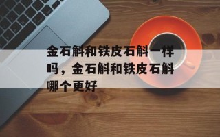 金石斛和铁皮石斛一样吗，金石斛和铁皮石斛哪个更好