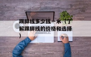 踢脚线多少钱一米（了解踢脚线的价格和选择）