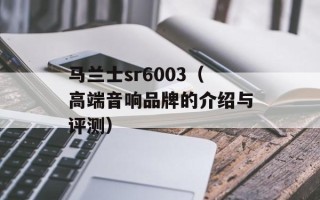 马兰士sr6003（高端音响品牌的介绍与评测）
