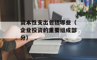 资本性支出包括哪些（企业投资的重要组成部分）